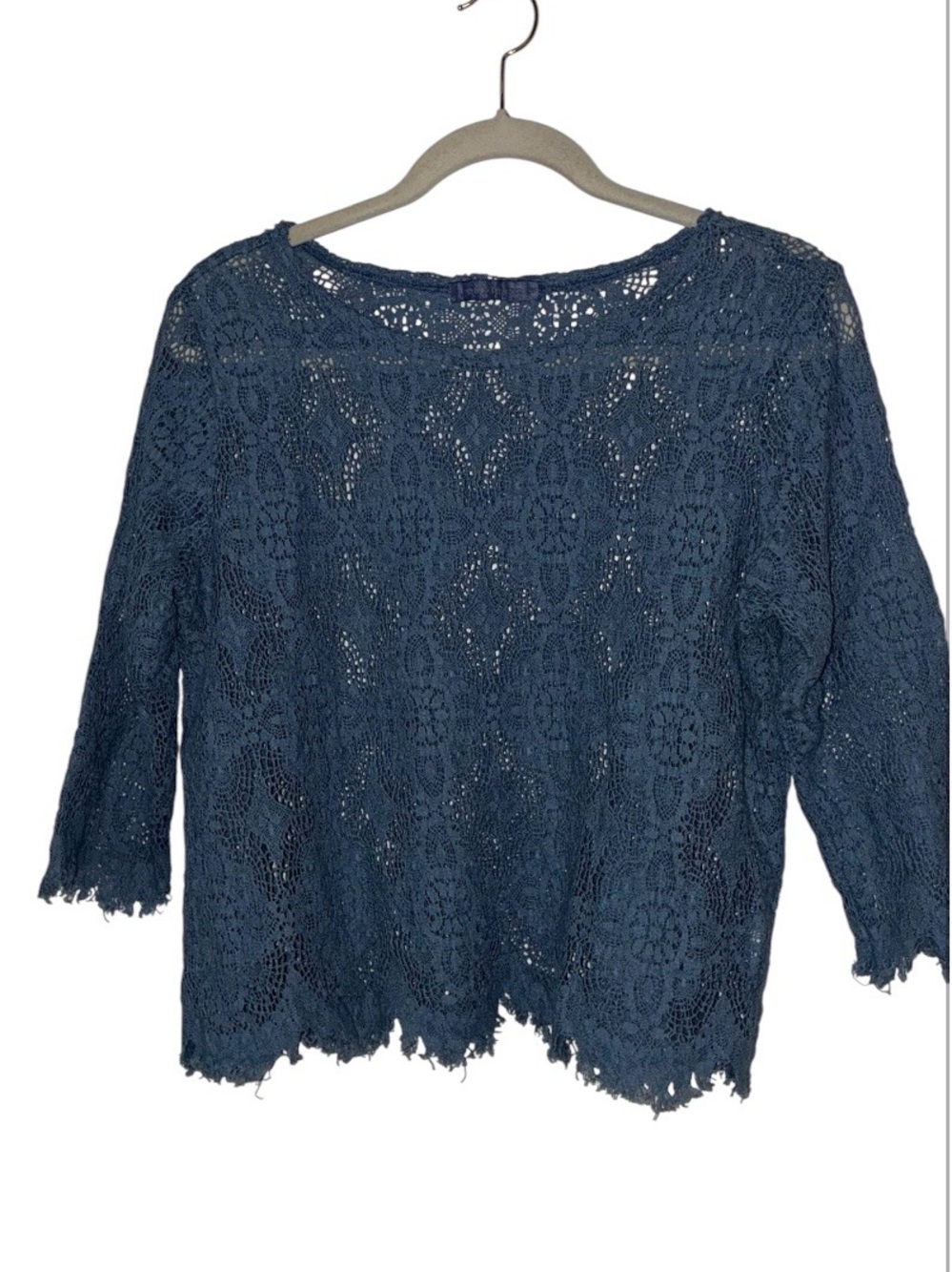 Cut Loose Women's Navy Crochet Lace Top Sz S